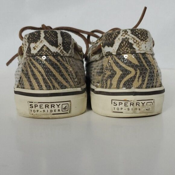 Sperry Animal Print Sequin Boat Shoes size 8.5 - Picture 4 of 8